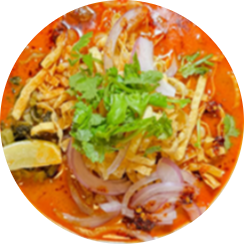 Reisbandnudeln-Curry mit Rindfleisch (scharf)