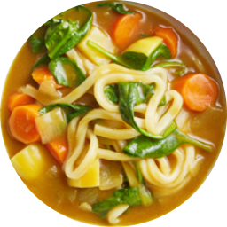 Udon-Nudeln-Curry mit Bio-Tofu (vegetarisch-scharf)