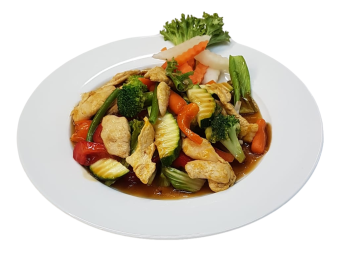 Hühnerfleisch mit indischer Currysauce (scharf)