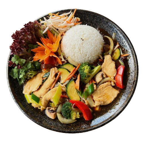 Hühnerfleisch mit Sojasauce