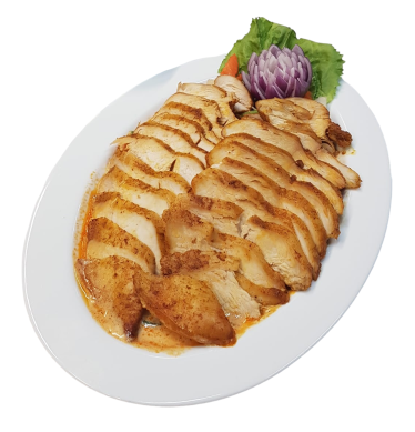 Knuspriges Hähnchen mit Kokosmilch und roter Currysauce (scharf)