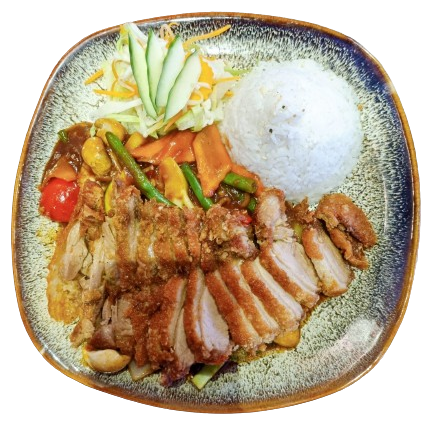 Knusprige Ente mit indischer Currysauce (scharf)