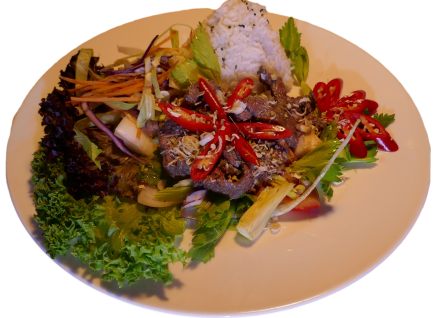 Rindfleisch mit Zitronengras (scharf)